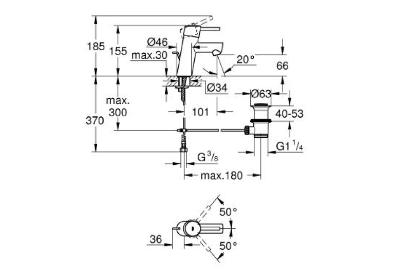 Змішувач для раковини Grohe Concetto S-Size 3220410E