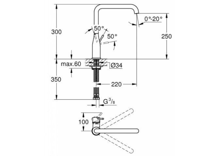 Змішувач кухонний GROHE Essence 30269000