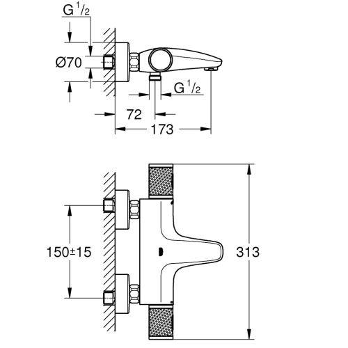 Термостат для ванны Grohe Grohtherm 1000 34779000