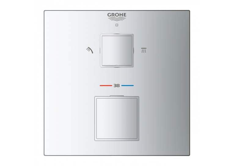 Термостат для душу з перемикачем на 2 положення Grohe Grohtherm Cube, 24154000