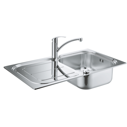 Кухонная мойка Grohe EX Sink K300 + смеситель Eurosmart (31565SD0) Сталь