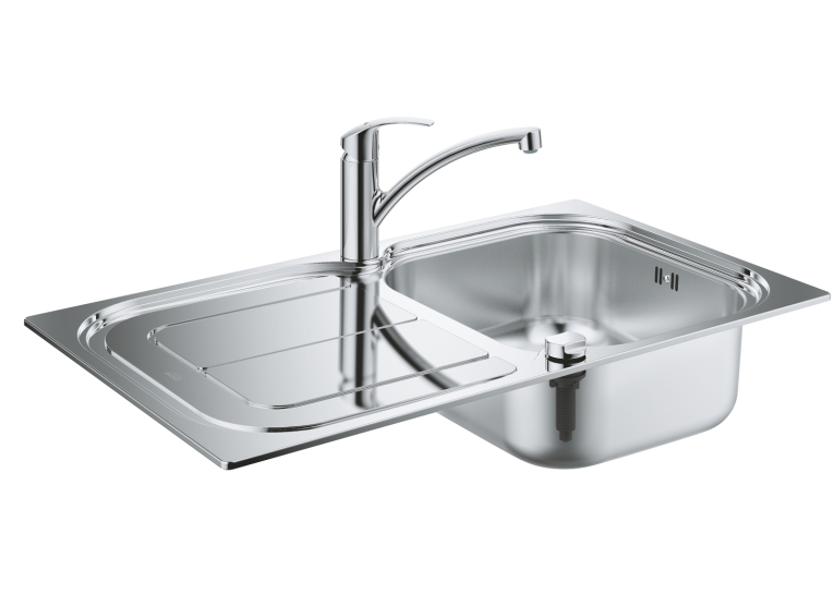 Кухонная мойка Grohe EX Sink K300 + смеситель Eurosmart (31565SD0) Сталь