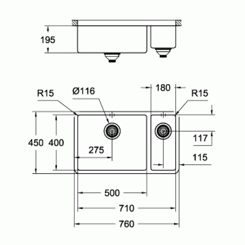 Кухонна мийка Grohe Sink K700U 31575SD0 Сталь