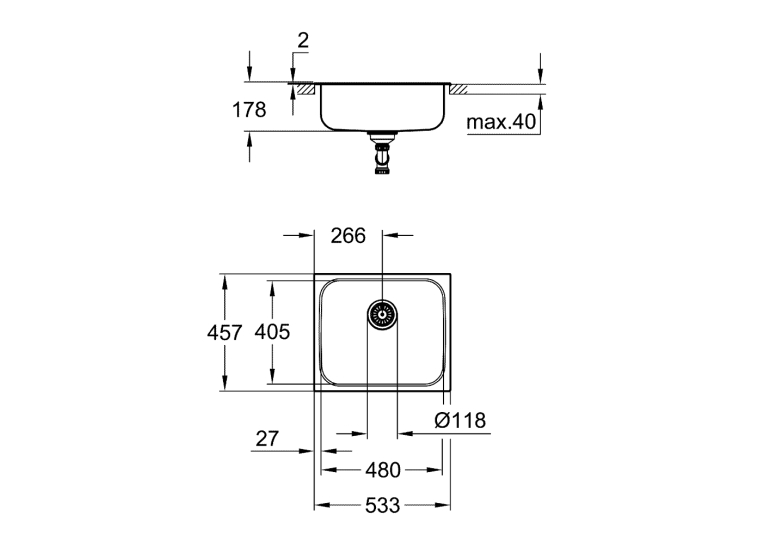 Кухонна мийка Grohe K200 31719SD0 Сталь
