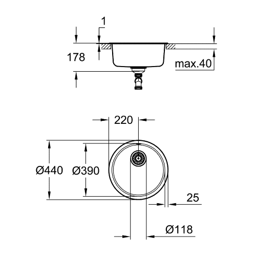 Кухонна мийка Grohe K200 31720SD0 Сталь