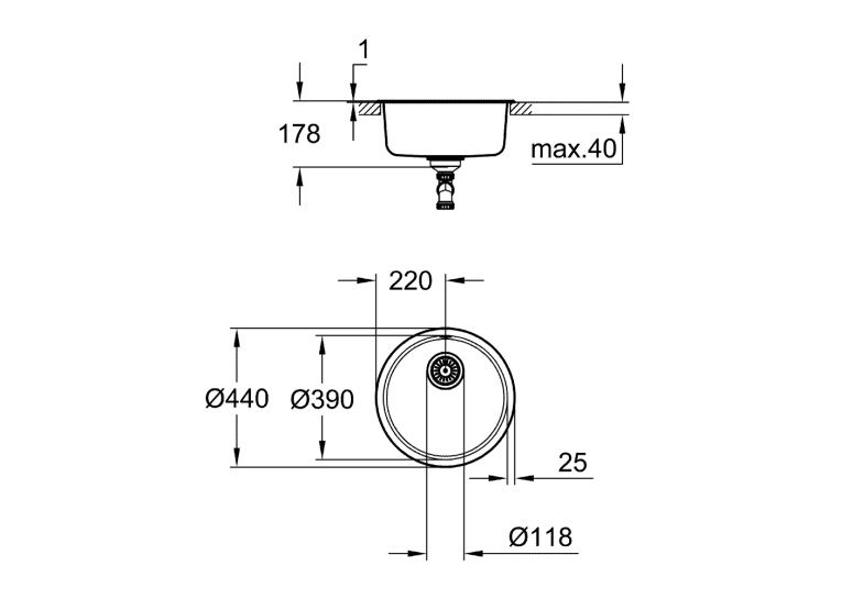 Кухонна мийка Grohe K200 31720SD0 Сталь