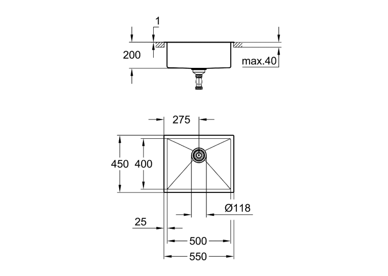 Кухонна мийка Grohe K700 31726SD0 Сталь