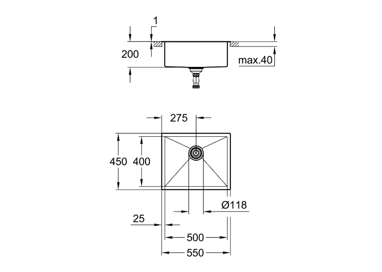 Кухонна мийка Grohe K700 31726SD0 Сталь
