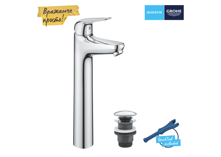 Одноважільний змішувач для раковини Grohe QuickFix Swift L-Size (24331001)