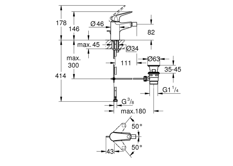 Змішувач для біде Grohe QuickFix Swift 24332001