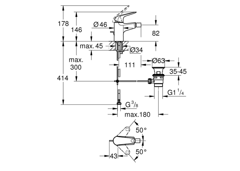 Змішувач для біде Grohe QuickFix Swift 24332001