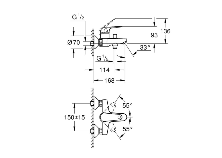 Змішувач для ванни Grohe QuickFix Swift 24335001