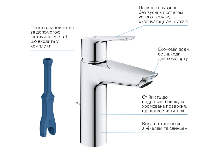 Комплект змішувачів для ванної кімнати Grohe QuickFix Start UA202301MQ