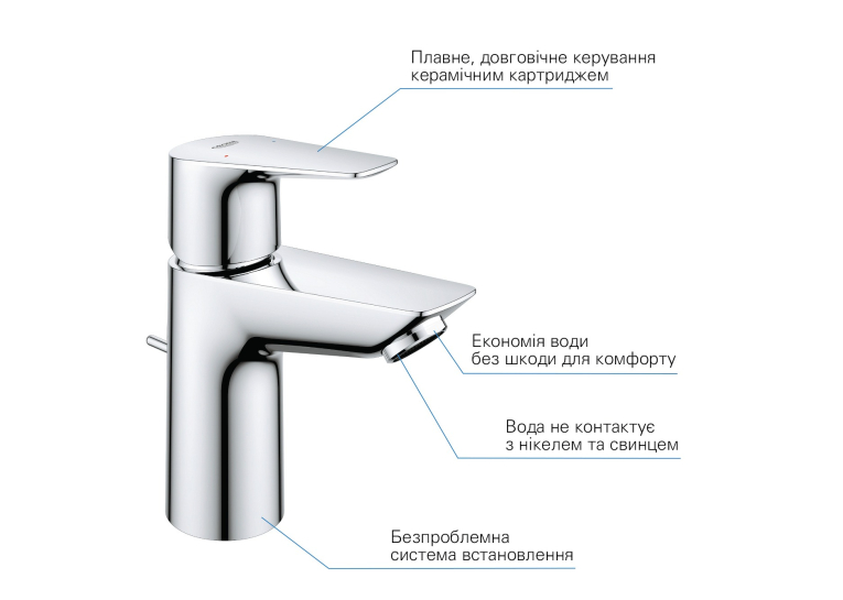 Комплект смесителей для ванной комнаты и кухни Grohe QuickFix Start Edge UA202501SK