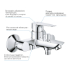 Комплект смесителей для ванной комнаты и кухни Grohe QuickFix Start Edge UA202501SK