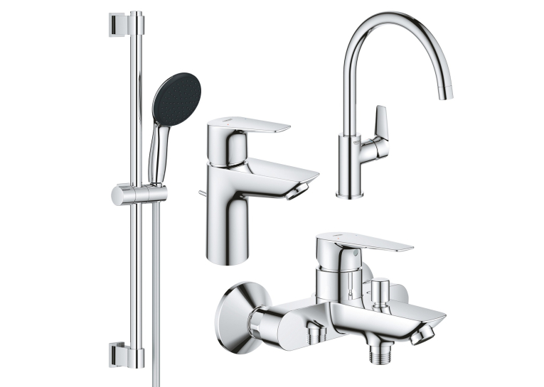 Комплект смесителей для ванной комнаты и кухни Grohe QuickFix Start Edge UA202501SK