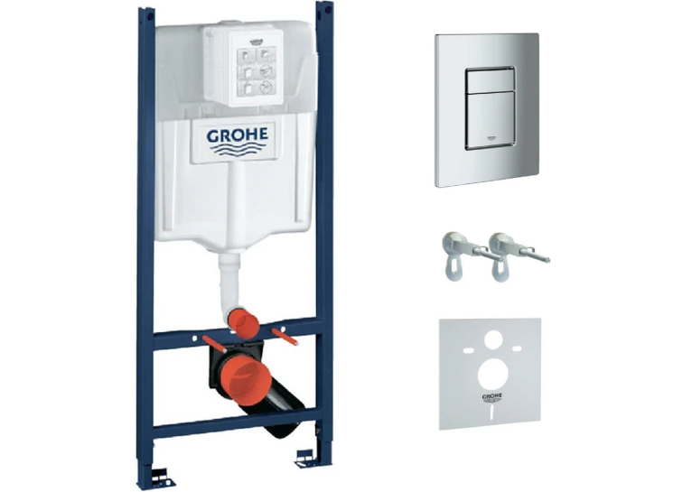 Інсталяційна система GROHE Rapid SL 3 в 1 + Клавіша змиву Grohe Skate Cosmopolitan 3884000G + 38732000