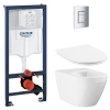 Комплект Solido 5-в-1: инсталляция Grohe Rapid SL 38536001 с клавишей Skate Cosmopolitan (38732000) + подвесной унитаз Euro 102485SH00 с крышкой (102500SH00), UA38102SH0