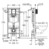Комплект Solido 5-в-1: инсталляция Grohe Rapid SL 38536001 с клавишей Skate Cosmopolitan (38732000) + подвесной унитаз Bau 103860SH00, UA38103SH0