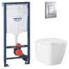 Комплект Solido 5-в-1: инсталляция Grohe Rapid SL 38536001 с клавишей Skate Cosmopolitan (38732000) + подвесной унитаз Bau Edge 106740SH00), UA38106SH0