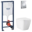 Инсталляция Grohe Rapid SL 38536001 с клавишей Skate Cosmopolitan (38732000) + подвесной унитаз Bau Edge 106740SH00), UA38106SH0