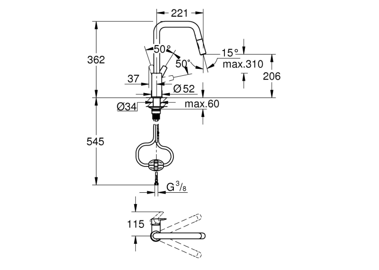 Змішувач для кухні Grohe QuickFix Start 306312430