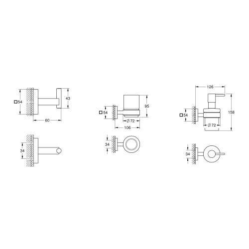 Набор аксессуаров Grohe Start Cube 3 в 1, BF40961SC