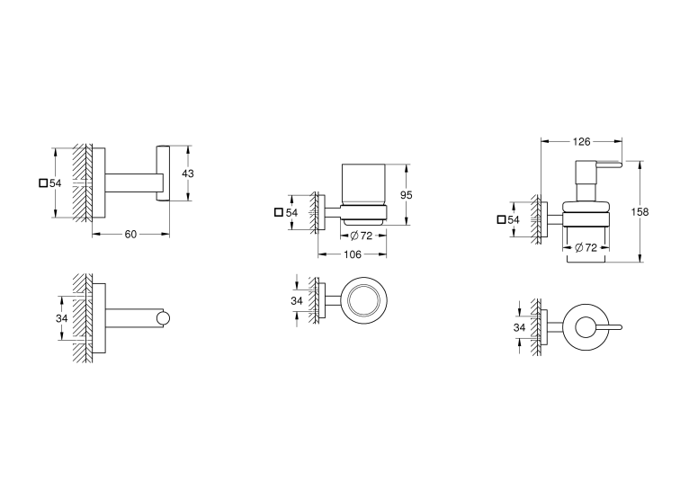 Набор аксессуаров Grohe Start Cube 3 в 1, BF40961SC