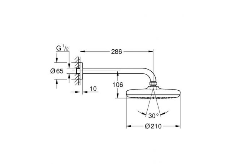 Верхній душ Grohe Tempesta 210, 1022182430