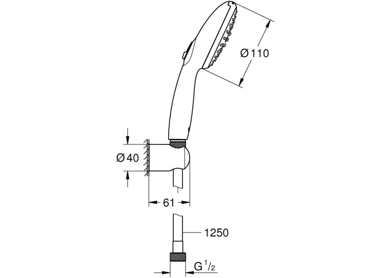 Душовий набір Grohe Tempesta 110, чорний матовий, 261642433