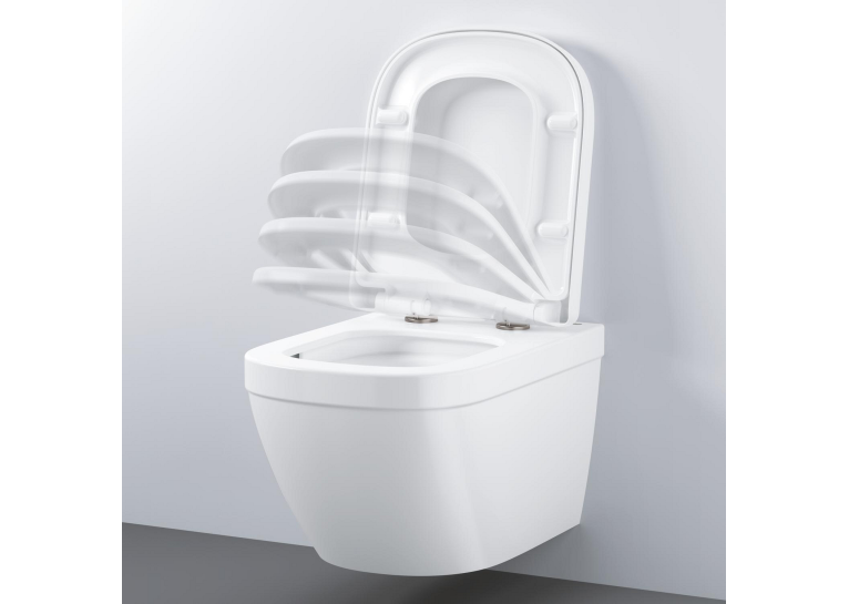 Комплект Solido 5-в-1: інсталяція Grohe Rapid SL 38528001 з клавішею Arena Cosmopolitan (38844000) + підвісний унітаз Euro Ceramic 39328000 з кришкою  39536000