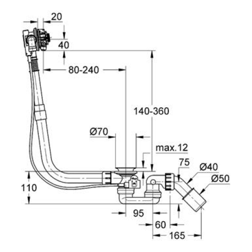 Наливной, сливной и переливной гарнитур Grohe TALENTOFILL, 28990000