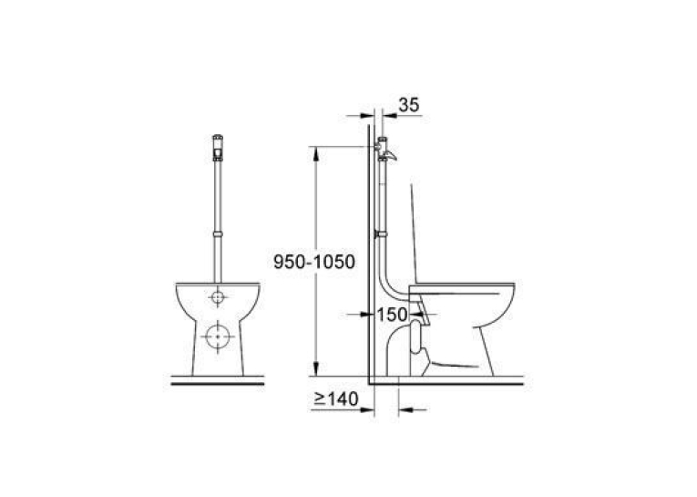 Полноавтоматическое смывное устройство для писсуара Grohe, 37141000