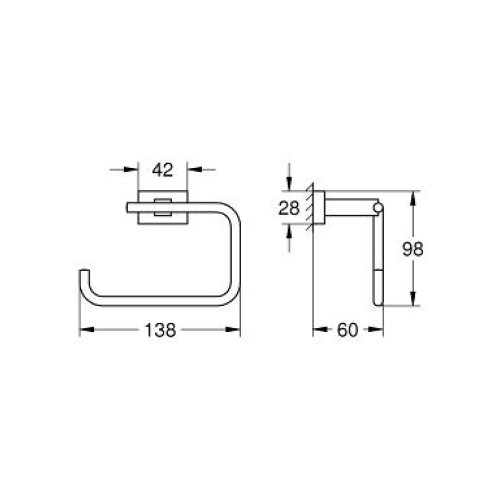 Тримач для туалетного паперу GROHE ESSENTIALS CUBE, 40507001 (виставковий зразок)