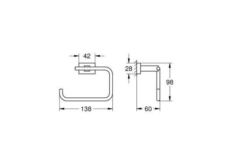 Тримач для туалетного паперу GROHE ESSENTIALS CUBE, 40507001 (виставковий зразок)