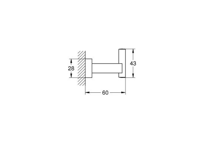 Гачок одинарний GROHE ESSENTIALS CUBE, 40511001