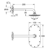 Верхній душ із душовим кронштейном Grohe Rainshower Veris 300, 26068000