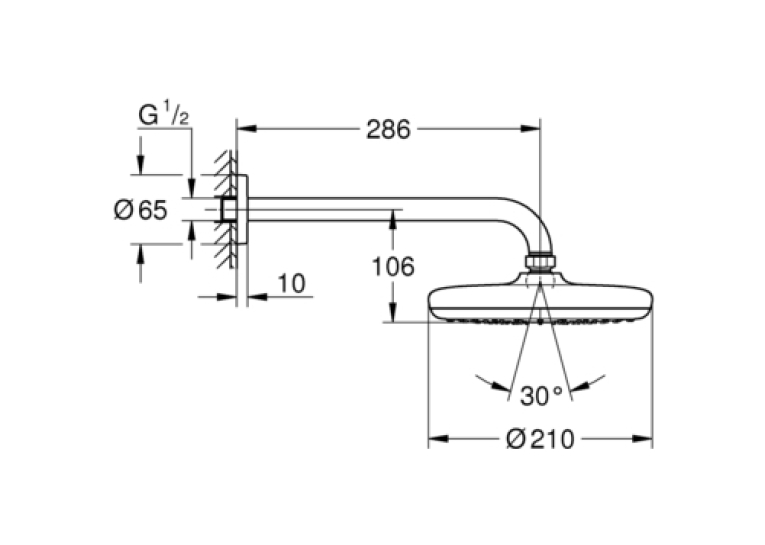 Верхний душ Grohe New Tempesta 210, 26411000