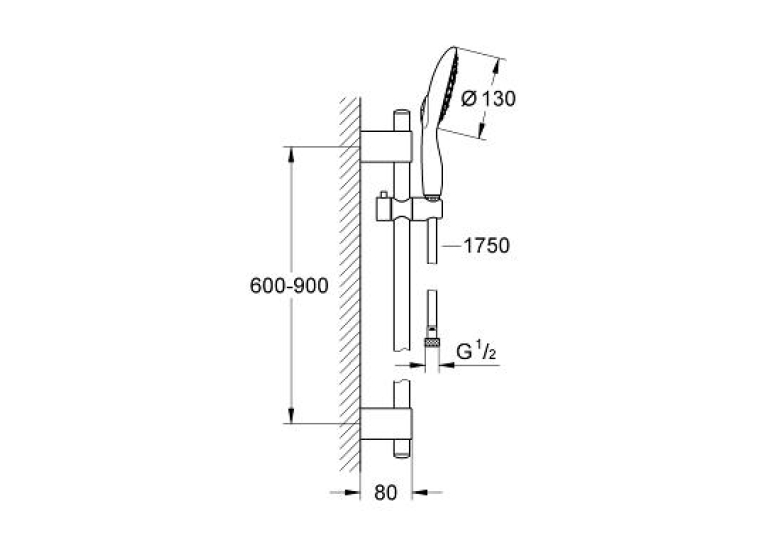 Душовий гарнітур з 4-ма режимами струменя Grohe Power&Soul, 27738000