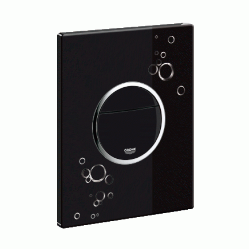 Кнопка змиву для інсталяції Grohe NOVA COSMOPOLITAN 38847KI0, чорна зі срібним графічним принтом