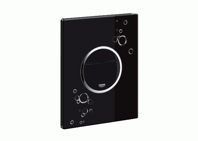 Кнопка змиву для інсталяції Grohe NOVA COSMOPOLITAN 38847KI0, чорна зі срібним графічним принтом