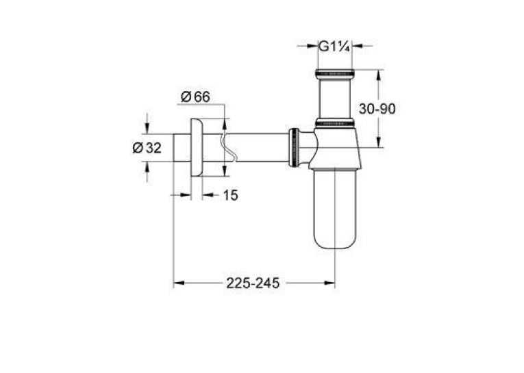 Сифон для раковини 1 1/4" Grohe хром, 28920000