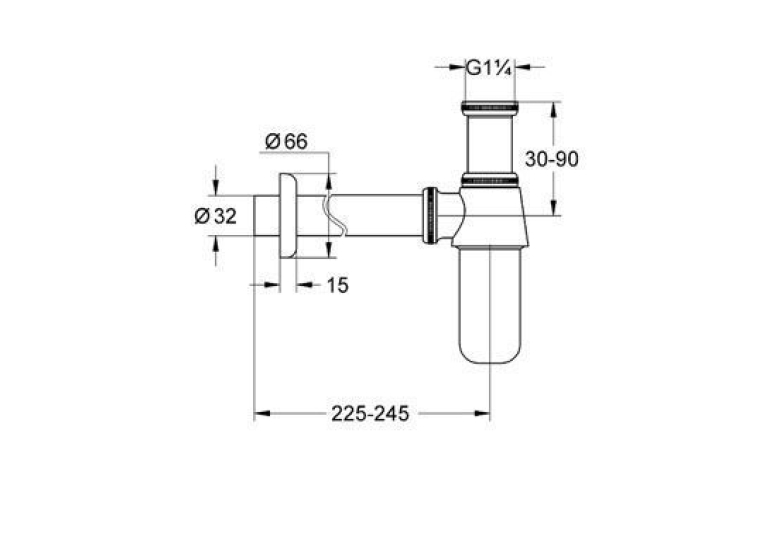 Сифон для раковини 1 1/4" Grohe хром, 28920000