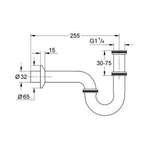Сифон для раковины 1 1/4" Grohe хром, 28947000