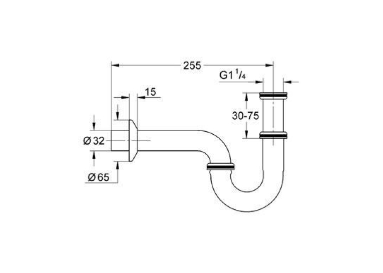 Сифон для раковини 1 1/4" Grohe хром, 28947000