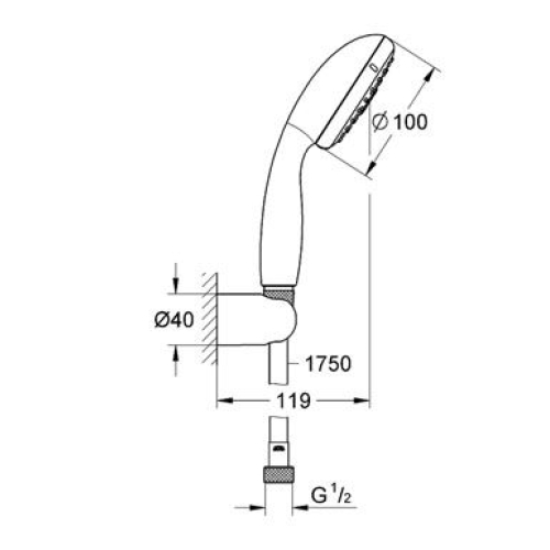 Душевой набор Grohe New Tempesta 100,  26164001