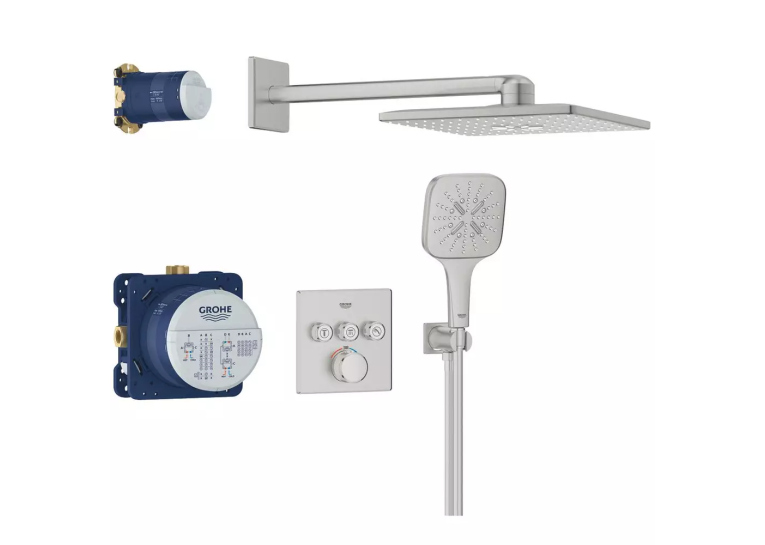 Душова система прихованого монтажу Grohe SmartActive 310 Cube, Grohtherm SmartControl 34864DC0 Сталь