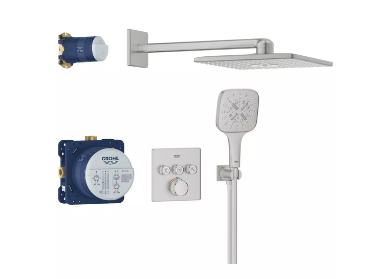 Душова система прихованого монтажу Grohe SmartActive 310 Cube, Grohtherm SmartControl 34864DC0 Сталь