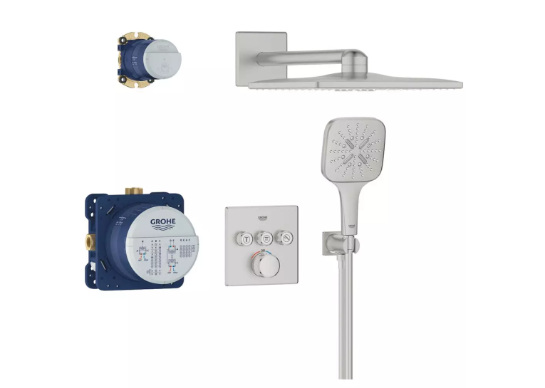 Душова система прихованого монтажу Grohe SmartActive 310 Cube, Grohtherm SmartControl 34864DC0 Сталь