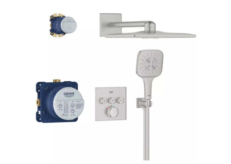 Душова система прихованого монтажу Grohe SmartActive 310 Cube, Grohtherm SmartControl 34864DC0 Сталь